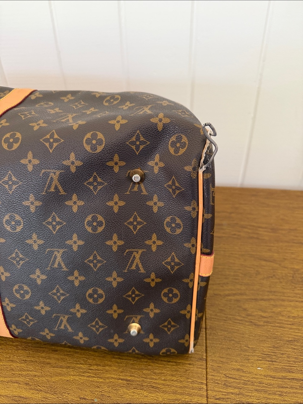 Louis Vuitton Monogram Canvas Travel Tote with Tan Leather Trim - Picture 5 of 10